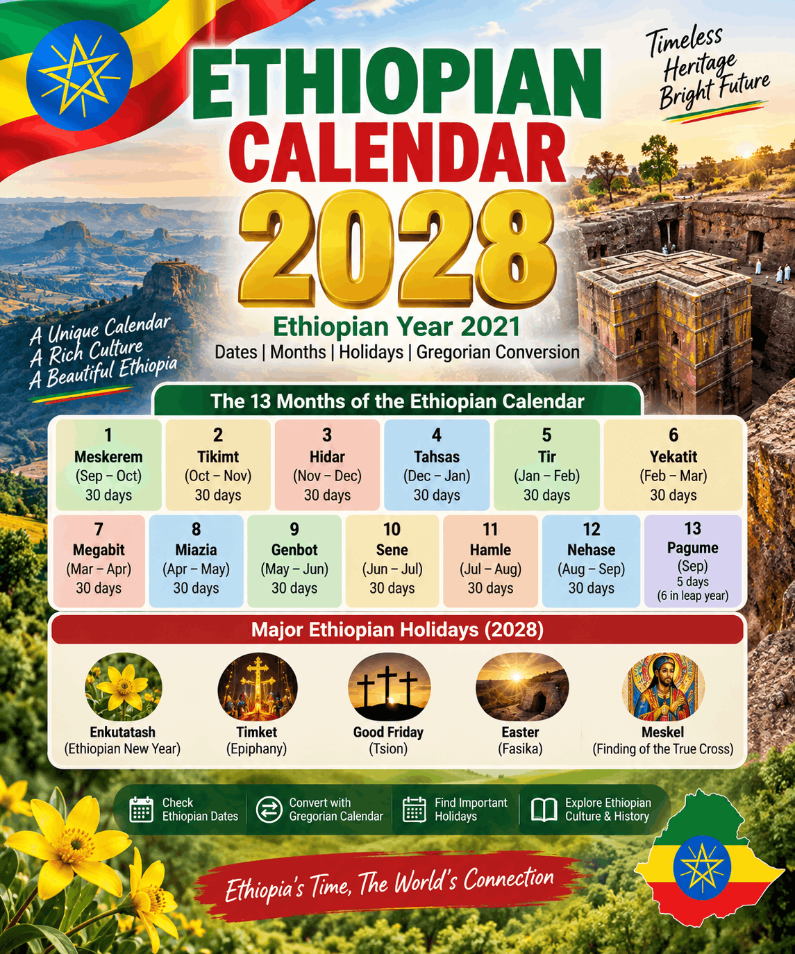 Ethiopian Calendar 2028