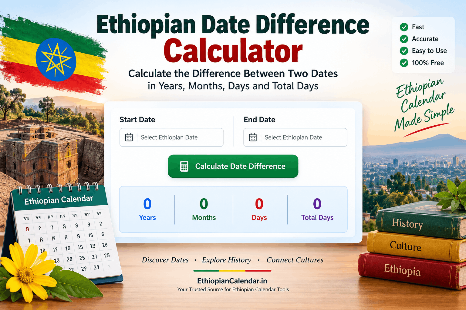 Ethiopian Date Difference Calculator